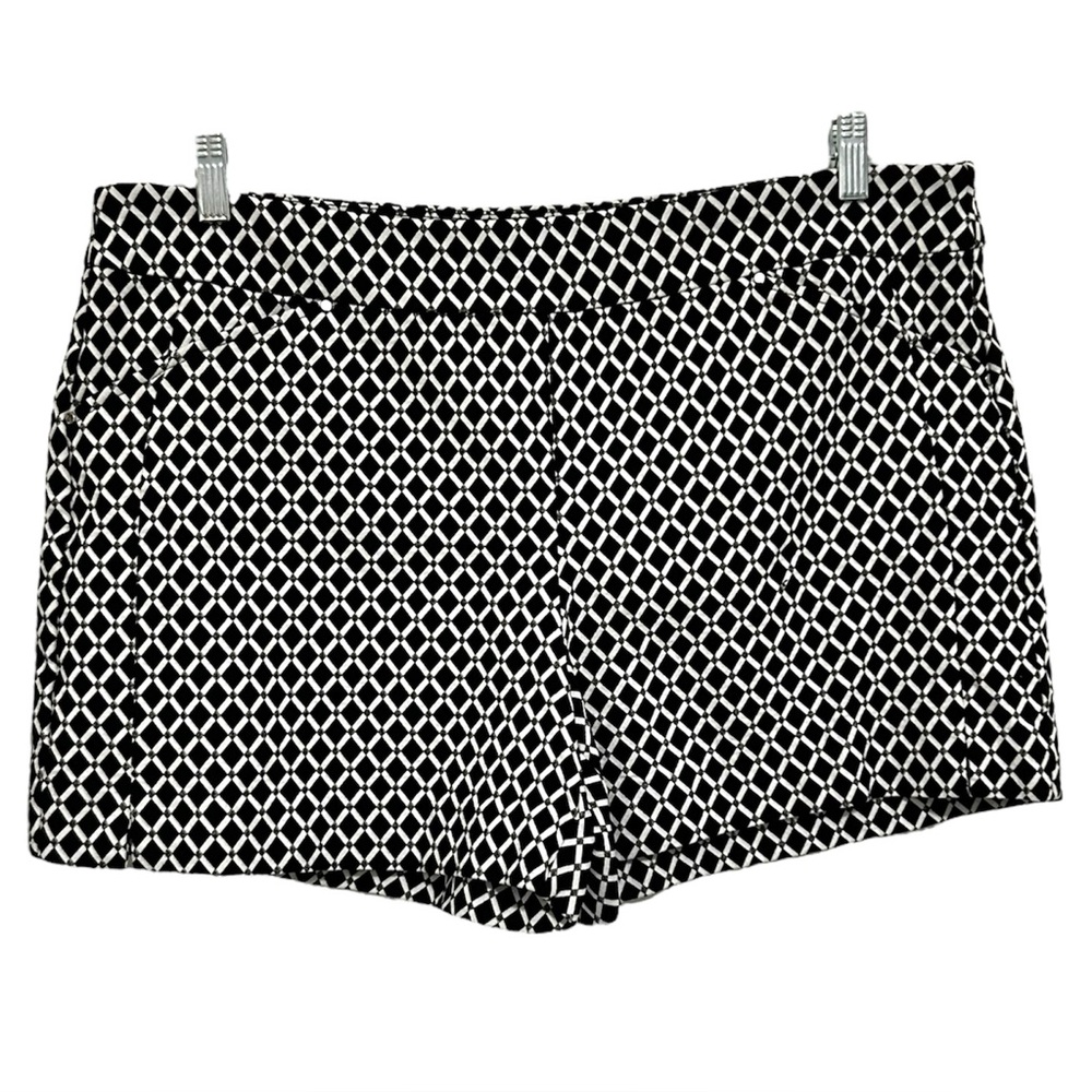 INC International Concepts Black White Geometric Print Shorts Women’s 18